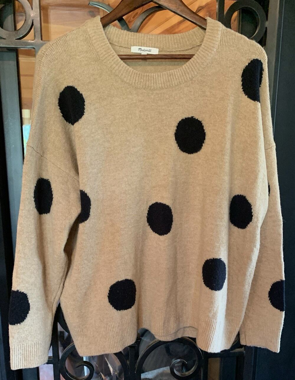 Madewell Dot Graystone Wool Blend Pullover Sweater Size L Beige
Polka Dot